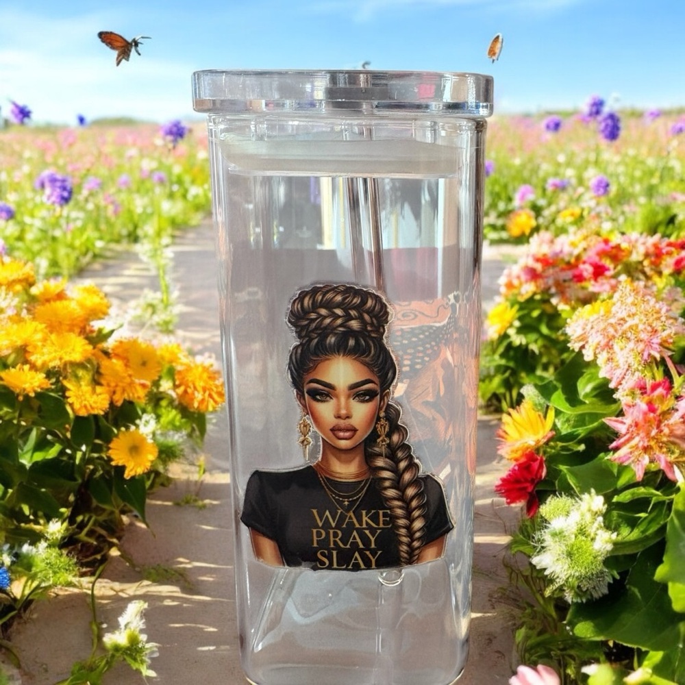 Stylish Clear Tumbler with Straw